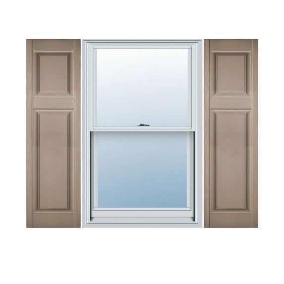 12"W x 71"H Lifetime Vinyl, Custom Offset Panel, Raised Panel Shutters, w/Shutter-Loks (Per Pair), Wicker