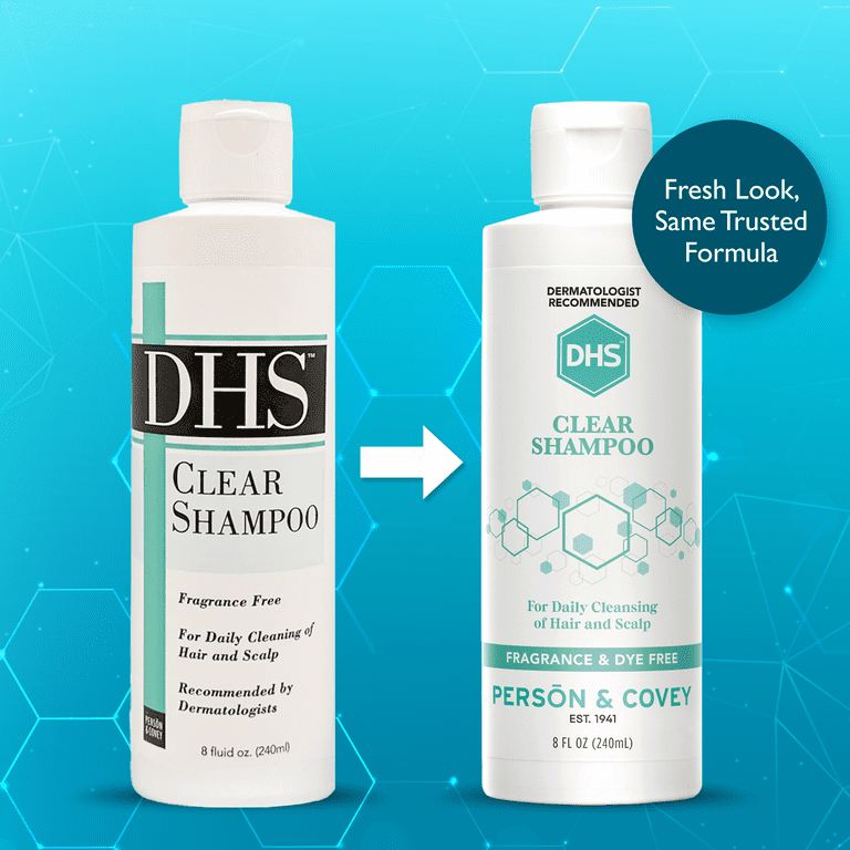 DHS, Clear Fragrance-Free Shampoo, 8 oz, Gentle Sensitive Scalp
