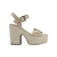 thumbnail image 2 of MARC FISHER Womens Ivory Padded Woven 2" Platform Adjustable Strap Ankle Strap Viga Round Toe Block Heel Buckle Espadrille Shoes 8 M, 2 of 4