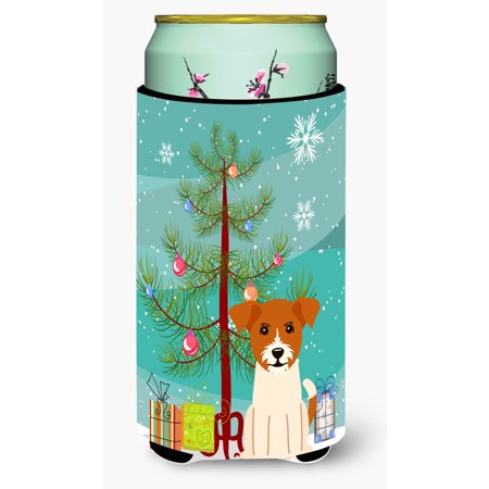 

Carolines Treasures BB4233TBC Merry Christmas Tree Jack Russell Terrier Tall Boy Beverage Insulator Hugger Tall Boy