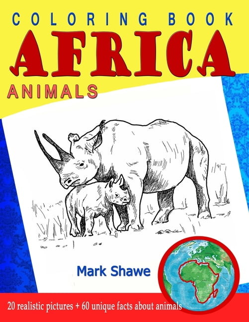 Animal Coloring Book Animals of Africa 20 original realistic