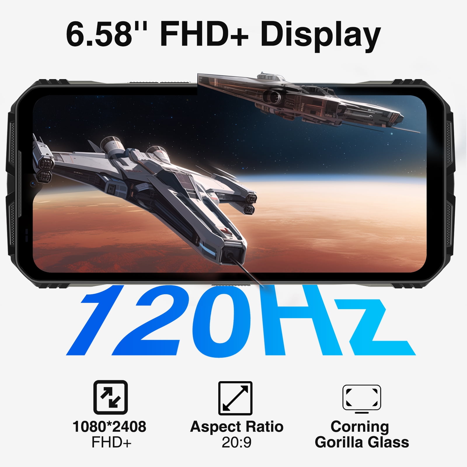 DOOGEE V MAX Plus 5G Rugged Smartphone, 22000mAh 36GB+512GB, 200MP+32MP+20MP Night Vision Rugged Cell Phone, Android 14 Rugged Phone, 6.58" FHD+120Hz IPS Screen, IP68/IP69K Waterproof Phone, NFC/OTG