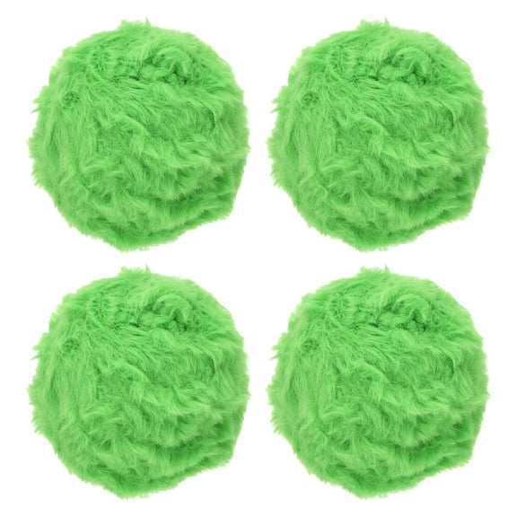 Uxcell 35yds Faux Fur Yarn, 4 Skeins 0.4"OD 50g Soft Fuzzy Yarn Crochet Fluffy Yarn Chunky Polyester Plush Fur for Crocheting and Hand Knitting Shawls Hat Blanket Rug, Grass Green
