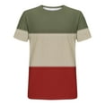 thumbnail image 5 of VBTAPA Mens Fashion T-shirts Color Block Print Short Sleeve Round Neck Tees Slim Fit Casual Athletic Tee Tops Army Green M, 5 of 6