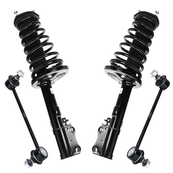 Detroit Axle - Rear Struts Sway Bars for 1997-2001 Toyota Camry 2.2L, 1999-2003 Solara Complete 2 Struts w/Coil Springs 2 Rear Sway Bar Links 1998 2000 Replacement Ready Struts Assembly