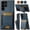 Blue, variant on Allytechgroup for Samsung Galaxy S24 Ultra Case, Retro Luxury PU Leather Kickstand Cover with Credit Card Slots, Magnetic Closure Lightweight Shockproof Protective Shell for Galaxy S24 Ultra, Black