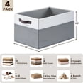thumbnail image 2 of XIBUFE 4Pack Large Closet Storage Baskets Bins for Shelves Fabric Closet Organizers and Storage with Handles Home Organization Decorative Collapsible Baskets for Organizing Clothes Toy Nursery, 2 of 7