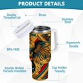 thumbnail image 2 of Yayeee 40oz Double-Wall Insulated Stainless Steel Tumbler with Handle Bottle, Retro Abstract Eagle, 2 of 8