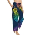 thumbnail image 3 of Kdxio Women's Comfy Stretch Abstract Bright Pineapple Fruit RetroPrint Drawstring Pajama Pants-Small, 3 of 9