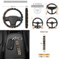 thumbnail image 3 of KUIFORTI Ethnic Style Car Seat Covers Full Set 15 Piece Seat Covers Steering Wheel Cover Seat belt Cover Pad Cup Coasters Car Garbage Bag Car Storage Box Rear View Mirror Cover Keychain, 3 of 6