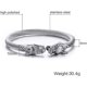 thumbnail image 4 of Brazalete vikingo de cable trenzado con cabeza de dragón de acero inoxidable para hombre Plata, 11 Feliz Sencillez, 4 of 5