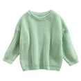 thumbnail image 1 of Faithtur Chandail Tricoté Automne Hiver pour Bébés Filles Garçons Couleur Unie Manches Longues Col Rond, 1 of 2