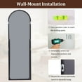 thumbnail image 5 of Easy4Home 58"x19" Arched Full Length Mirror with Aluminum Alloy Frame Freestanding Floor Dressing Mirror, Black, 5 of 6