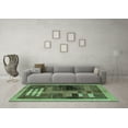 thumbnail image 3 of Ahgly Company Indoor Rectangle Abstract Turquoise Blue Modern Area Rugs, 2' x 4', 3 of 4