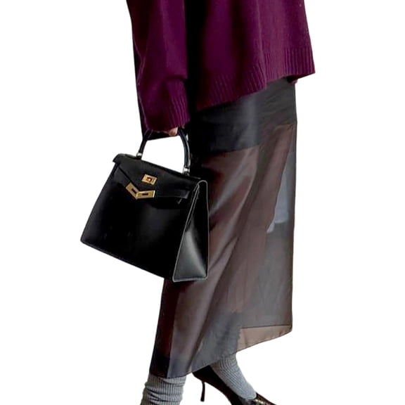 Women'S Sheer High Waist Skirt Fashion Chic Casual Office Midi Pencil Skirt Elegant See Through