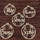 thumbnail image 3 of Adornos navideños con nombre personalizado, juego de bolas personalizadas, regalo colgante de madera, copos de nieve cortados con láser, árbol de Navidad, 3 of 4
