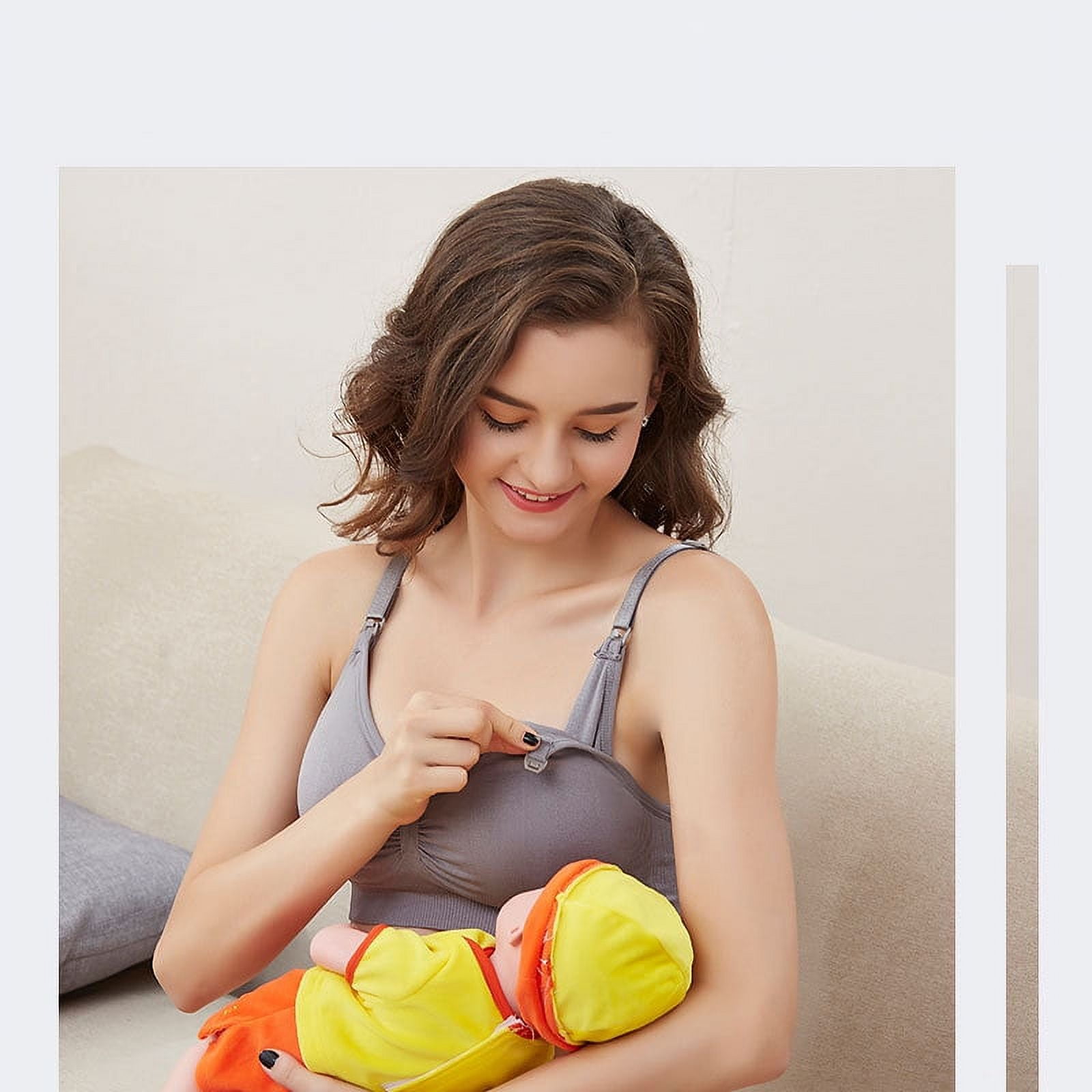 Nursing Bra 5pack Wireless Deep Maternity Nursing Bra Bralette Sleeping Breastfeeding with Extra Extenders