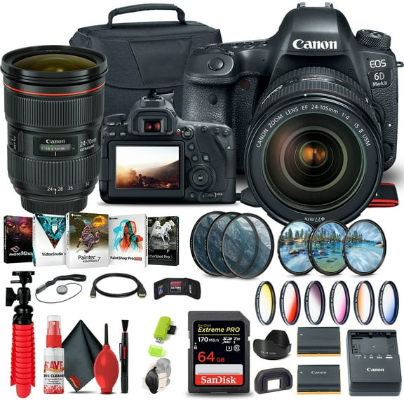 Canon EOS 6D Mark II Camera with 24-105mm f/4L II Lens (1897C009)   64GB   More (International Version)