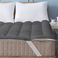 thumbnail image 3 of 800GSM Mattress Topper Twin XL Size,Mattress Pad (8-22" Depth) Fits All Sizes,- Microfiber Pad Cover, Mattress Pads, Extra Thick Cooling Twin XL Size Bed Mattress Topper 39"x80" Inches Dark Grey, 3 of 8