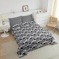 thumbnail image 4 of Erosebridal Modern Geometric Bedding Full Comforter Set, Chic Check Comforter Sets Full Size, Minimalism Minimalst Reversible Down Comforter, Ultra Soft Room Decorative, 3pcs, 4 of 8