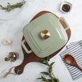 thumbnail image 5 of Smith & Clark Ironworks 4 Quart Enameled Cast Iron Square Dutch Oven Pot with Lid, Matcha Green, 5 of 21