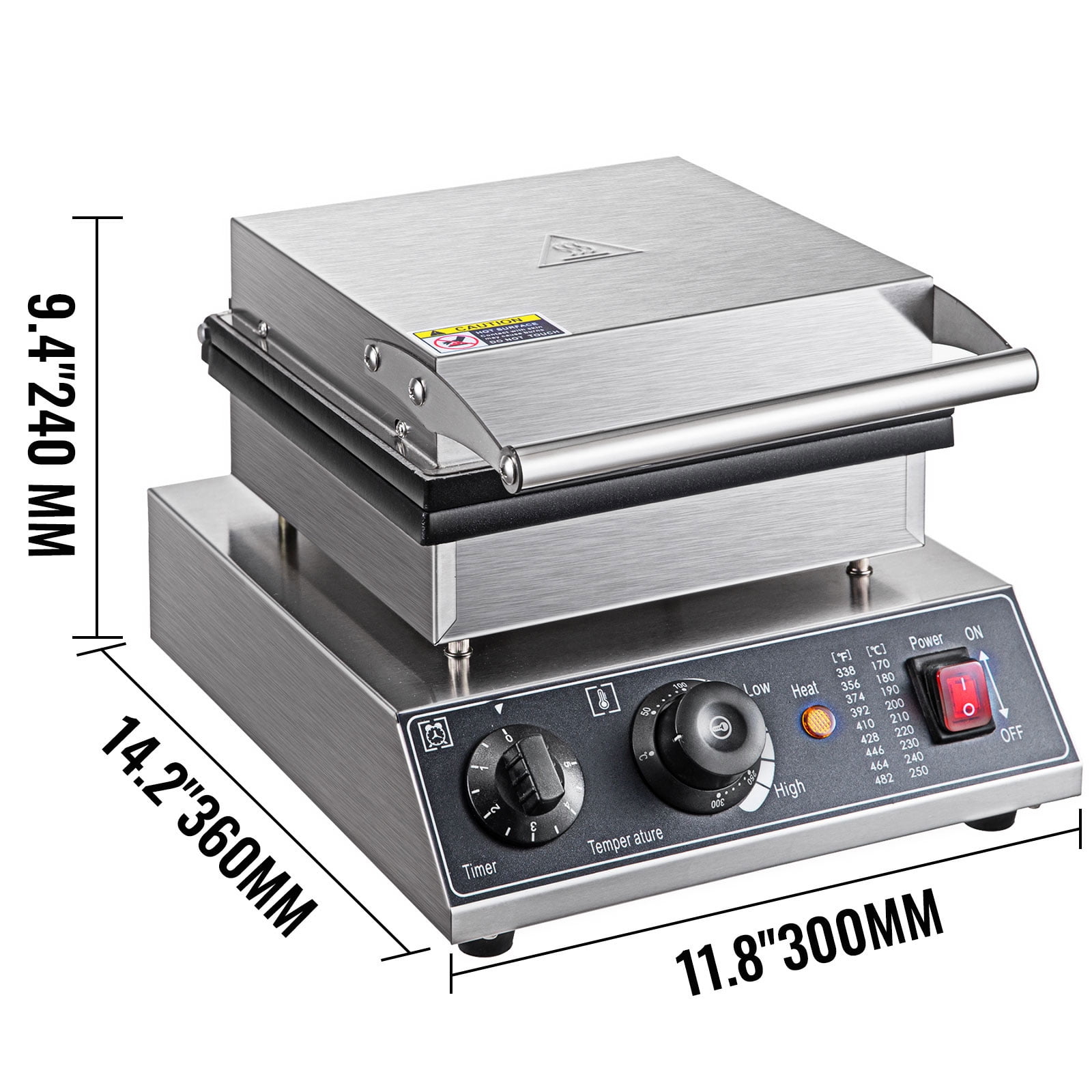 VEVOR Mini Dutch Pancake Maker Poffertjes Machine for 25PCs Mini Round Pancakes, 1750W Stainless Steel for Restaurant Bakeries Snack Bar Family, Sliver