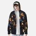 thumbnail image 2 of Balery Elegant Golden Blue Ornaments Sudadera ligera de manga larga con capucha y protección solar UPF 50+ para hombre y mujer, ideal para pesca y running-X-Large, 2 of 7
