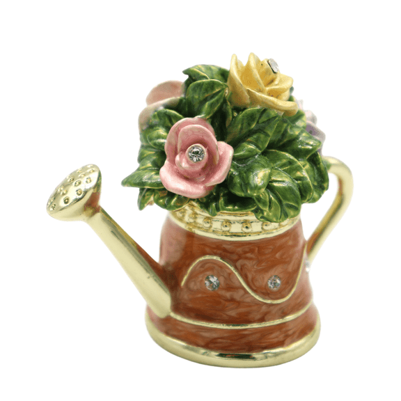 Metal Craft Enamel Ornament Watering can Jewelry Box Decoration Bithday Gift Trinket Box For Home Decor