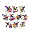 thumbnail image 2 of Dserhfy Hummingbird Christmas Ornaments 2D Acrylic Flying Bird Hanging Pendants for Christmas Tree Door Window Home Decor, 2 of 7
