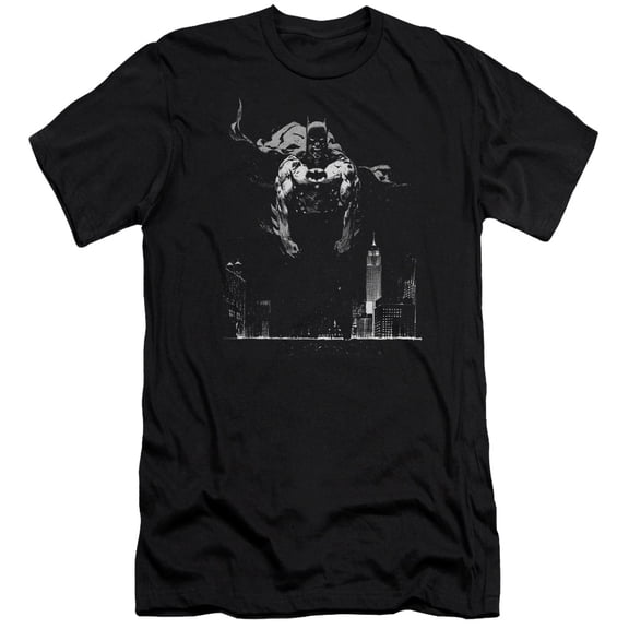 Batman Dirty City Premium Canvas T-Shirt Adult Slim Fit 30/1 Black