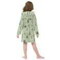 thumbnail image 4 of FORMRS Niños Bathrobe Unisex Hooded Robe Soft Plush Pajamas Sleepwear, Size 2-3T, Green Floral Guitar Pattern, 4 of 7