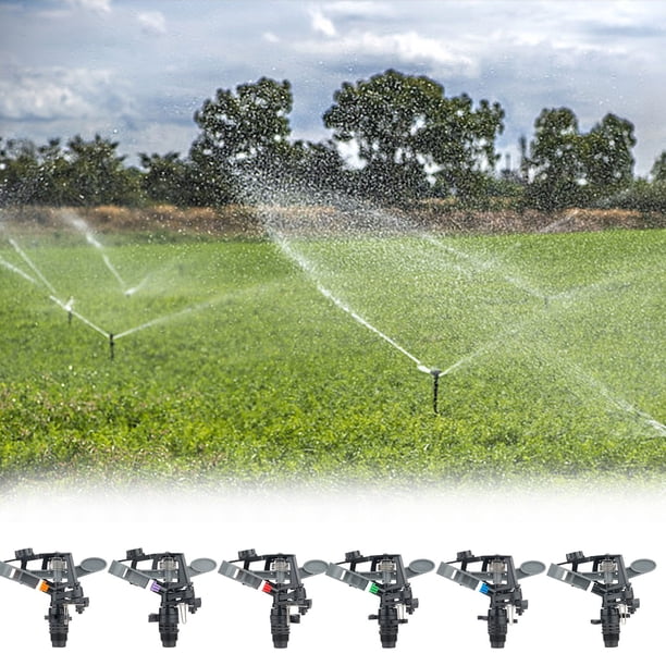 Aspersor de plástico ajustable de 360 grados para riego en jardines, césped y agricultura - Diseño de ángulo ajustable y ahorrador de agua
