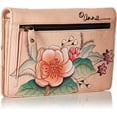 thumbnail image 2 of Anna by Anuschka Women’s Hand-Painted Genuine Leather Flap Organizer Wallet - Vintage Garden, 2 of 5