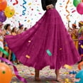 thumbnail image 2 of Wdgfv Womens Cotton 5 Tiered A Line Pleated Maxi Skirt Long Boho Gypsy Dance Skirts, 2 of 4