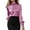 Hot Pink, variant on Women's Elegant Satin Blouse, Fall Long Sleeve Tie Neck Shirt with Two Back Buttons, Formal Office Work Top and Special Occasion Blouse for Women Black L