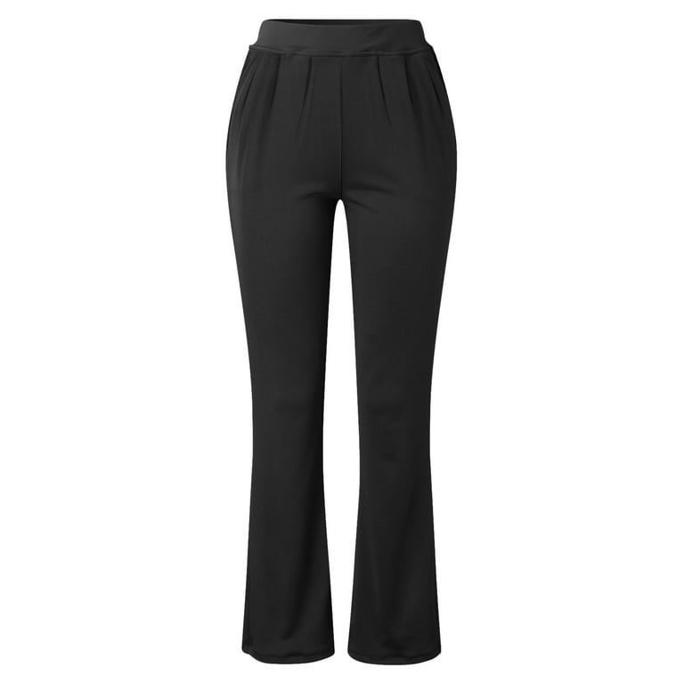 Bamans Women's Bootcut Pull-On Dress Pants Office Business