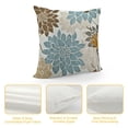 thumbnail image 4 of White Gray Pillow Covers  Blue Brown Dahlia Flower Print Throw Pillow Covers Outdoor Decor Linen Cushion Case for Home Living Room Sofa Couch Bed, 4 of 5