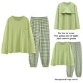 thumbnail image 2 of Sngxgn Women's Sleepwear Short Sleeve Button Shirt and Shorts Pajama Set(Green,L), 2 of 6