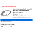 thumbnail image 2 of Interior Door Handle Bezel - Compatible with 1995 - 2000 Chevy K3500 1996 1997 1998 1999, 2 of 2