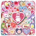 thumbnail image 1 of 50 pegatinas para el día de San Valentín, pegatinas con forma de corazón de diseño divertido, pegatinas lindas de amor, pegatinas de vinilo impermeables para botella de agua, 1 of 5