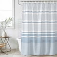 thumbnail image 4 of Blue Striped Bathroom Shower Curtains with 12 Hooks Polyester Waterproof Shower Curtain for Stalls and Bathtubs Farmhouse Pastel Stripes Minimalist Decorative Bathroom Privacy Curtain 60x72 Inches, 4 of 9