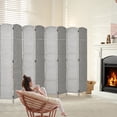 thumbnail image 3 of Room Divider 8-Panel Room Partition, Foldable Freestanding Room Dividers, 6 ft Office Partition Walls Wood Divider Folding Portable Privacy Screen,Light Grey, 3 of 9