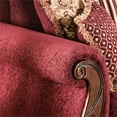 thumbnail image 3 of Bowery Hill Traditional Fabric Upholstered Loveseat in Wine Finish, 3 of 10