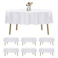 thumbnail image 1 of Mantel redondo Luccido de 70 pulgadas, blanco, resistente a las manchas (paquete de 6), 1 of 7