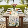 thumbnail image 4 of Spring Daisy Table Runner, Elegant Pastoral Flowers Watercolor Washable Cotton Linen Table Runners 72 Inches Long, Dresser Scarf Runner for Dining/Coffee/Kitchen/TV Stands/Cabinets 13''x72'', 4 of 9