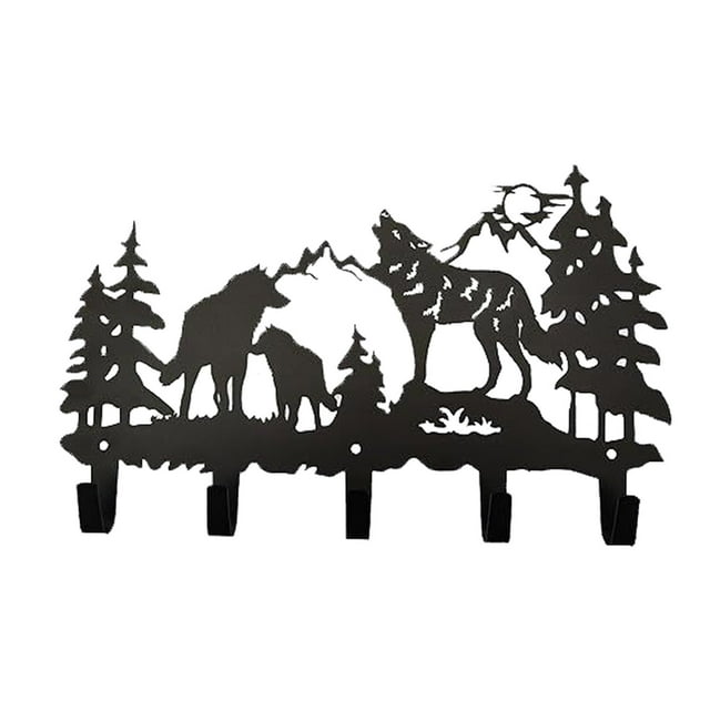 Animal Themed Metal Towel Hook Wall Mounted Rack For Bathroom Kitchen Home Bear Deer Wolf Design Durable Towel Holder