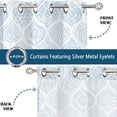 thumbnail image 4 of Vargottam Block Print Sheer Curtains for Short Windows Set of 2 Panels, 63" Length, Grommet Top, Printed Georgette, Light Filtering Drapes for Kitchen or Bedroom, 4 of 9