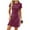 Pleated- Wine Red, variant on Women's Summer T Shirt Dress Ruched Bodycon Mini Dresses Casual Short Sleeve Wrap A-Line Sundress for Beach Party Work "Wine Red, L"