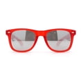 thumbnail image 4 of Matte Frost Neon Iconic Hipster Horn Rim Silver Mirror Sunglasses Red, 4 of 4