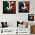 thumbnail image 4 of Designart "Dragon's Lair with Fire Breathing III" Abstract Framed Wall Art Decor - Modern Green Dragons Hallway Framed Wall Art Decor, 4 of 6